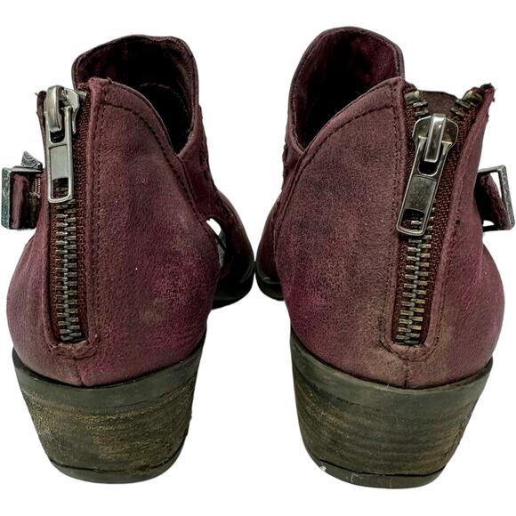Not Rated Ankle Booties Womens 9 Burgundy Cutout Faux Leather Whimisgoth - Picture 7 of 15